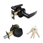 Oil-Rubbed Bronze Entry Door Lever Combo Lock Set with Deadbolt and 4 SC1 Keys, Keyed Alike (12-Pack)