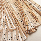 polka dot pleated high waist loose skirt