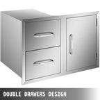Outdoor Kitchen Door Drawer Combo 33"X22" Paper Rack  Steel BBQ Island