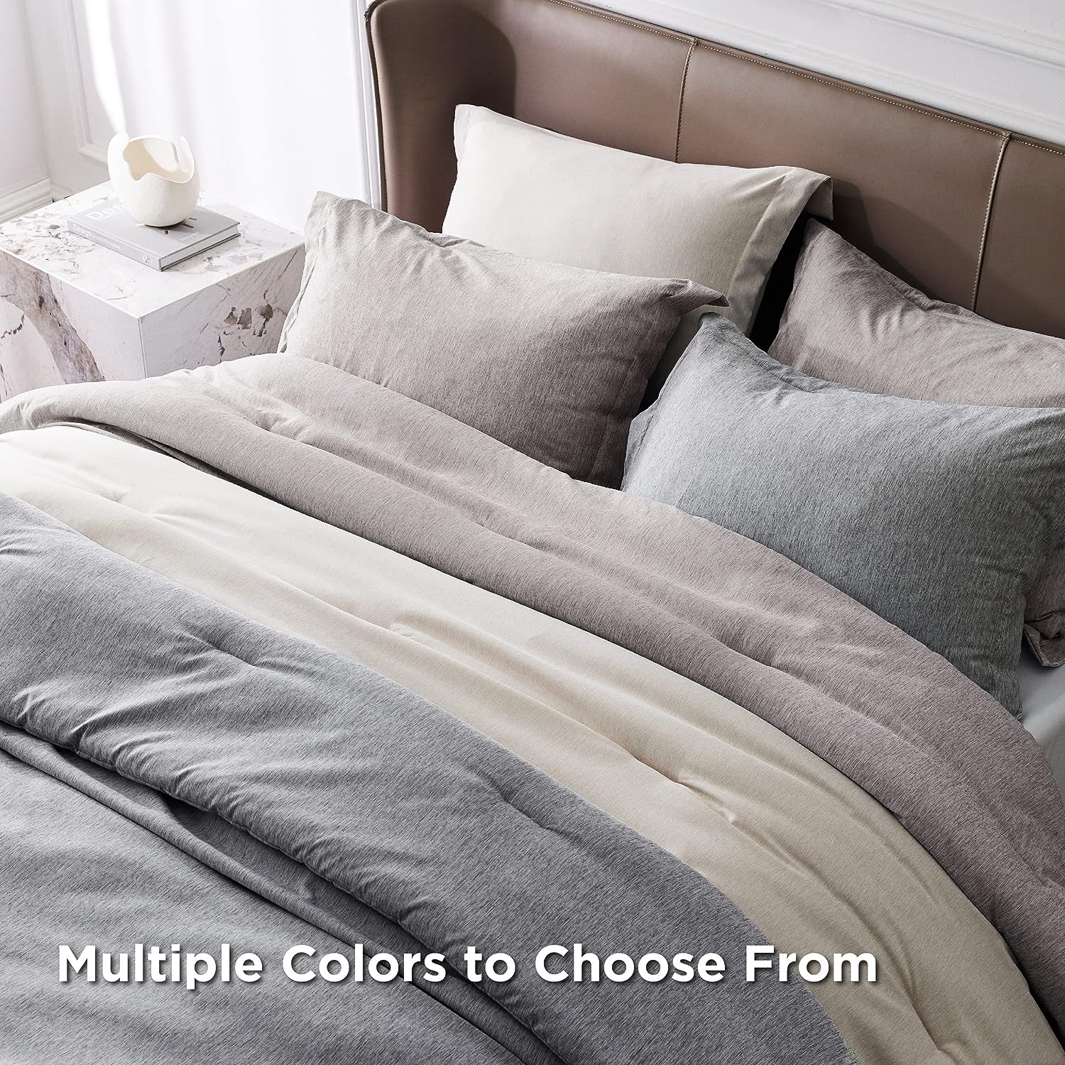 Bedsure Queen Comforter Set Kids - Beige Queen Size Comforter, Soft Bedding for All Seasons, Cationic Dyed Bedding Set, 3 Pieces, 1 Comforter (90"x90") and 2 Pillow Shams (20"x26"+2")