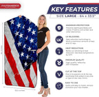 Autoamerics 1-Piece Windshield Sun Shade Grunge American Flag - 4 USA  - Foldable Car Front Window Sunshade for Most Sedans SUV Truck - Blocks Max UV Rays and Keeps Your Vehicle Cool - Large