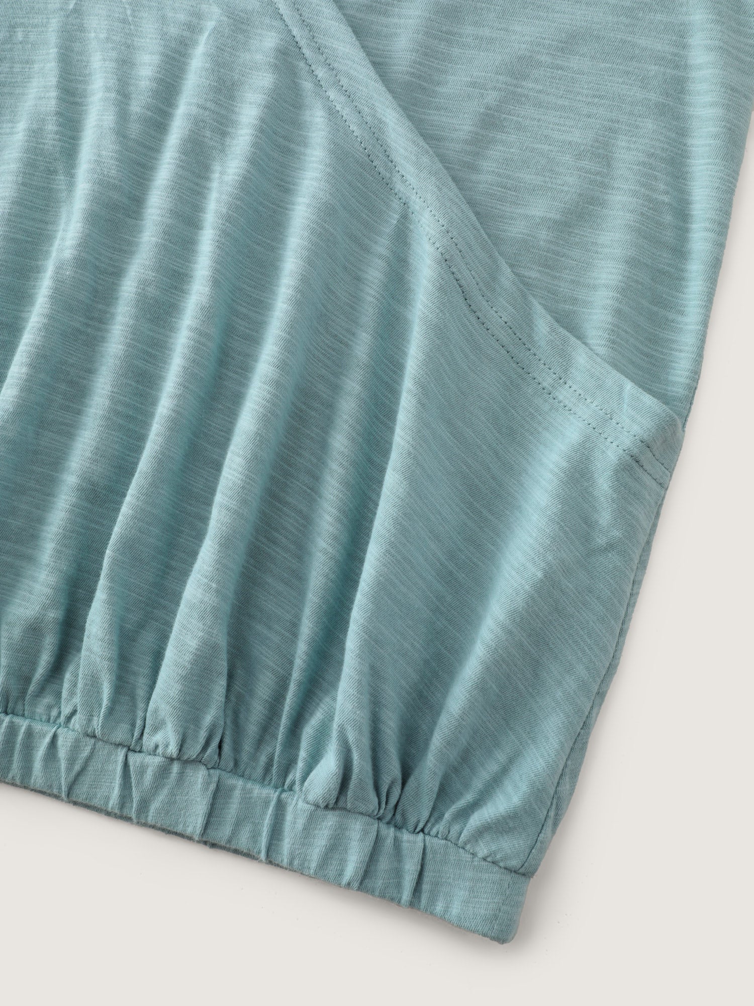 Pure Cotton Bubble Hem Hooded Knit Top