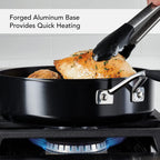 KitchenAid Hard Anodized Nonstick Saute/Fry Pan with Lid, 3 Quart, Onyx Black