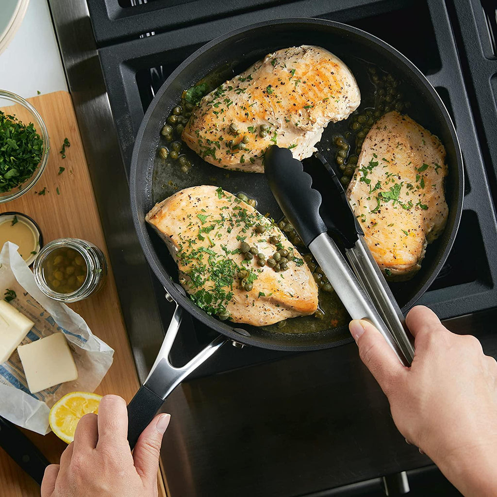 KitchenAid Hard Anodized Nonstick Saute/Fry Pan with Lid, 3 Quart, Onyx Black