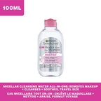 Garnier SkinActive Micellar Cleansing Water, All-in-1 Makeup Remover and Facial Cleanser, For All Skin Types, 3.4 Fl Oz (100mL), 1 Count (Packaging May Vary)