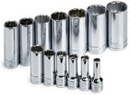 SK 4453 13 Piece 3/8-Inch Drive 12 Point Deep 1/4-Inch to 1-Inch Standard Socket Set