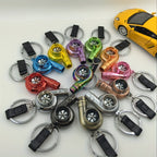 Real Whistle Sound Turbo Keychain Sleeve Bearing Spinning Turbo Key Chian Auto Part Turbine Turbocharger Key Ring Key Holder Accessoies