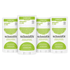 Schmidt's Aluminum Free Natural Deodorant For Women and Men, Bergamot &amp; Lime with 24 Hour Odor Protection, Certified Cruelty Free, Vegan Deodorant, 2.65oz 4-pk