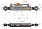 Hydraulic Top Link Cat. 2-2 with LocBlock 22 3/8” - 33 1/2 with 2 x Hose