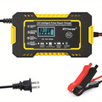 Car Battery Charger 12V 6A Pulse Repair LCD Display Smart Fast CharAGM Deep Cycle GEL Lead-Acid Charger For Auto Motorcycle
