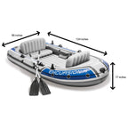 Excursion Inflatable Rafting Fishing 4 Person Boat w/ Oars &amp; Pump (3 Pack)