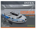 Excursion Inflatable Rafting Fishing 4 Person Boat w/ Oars &amp; Pump (2 Pack)