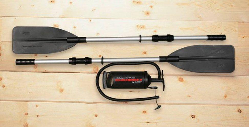 Excursion Inflatable Rafting Fishing 4 Person Boat w/ Oars &amp; Pump (3 Pack)