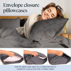 LuxClub 6 PC King Size Sheet Set Bamboo Sheets Deep Pockets 18" Eco Friendly Wrinkle Free Cooling Sheets Machine Washable Hotel Bedding Silky Soft - Dark Grey King