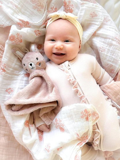 Loveys for Babies - Ultra-Soft Baby Lovey & Security Blankets for Babies, 12x12, Bunny & Bear, Soothing Comforter, Machine Washable, Perfect, Stroller & Bedtime Companion (Brown Bear)
