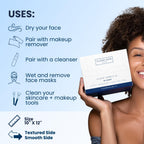 Clean Skin Club Clean Towels XL, 100% USDA Biobased Dermatologist Approved Face Towel, Disposable Clinically Tested Face Towelette, Facial Washcloth, Makeup Remover Dry Wipes, 100 ct, 2 pack