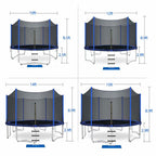 ORCC 400LBS Trampoline for Kids Adults,15 14 12 10 8ft Outdoor Trampoline with Enclosure Net Ladder and Rain Cover