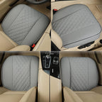 Black Panther PU Car Seat Cover, Front Seat Protector Compatible with 90% Vehicles,Embroidery,Anti-Slip &amp; Full Wrapping Bottom W55cm*D54cm(21.65''*21.26'')(1Piece,Gray)