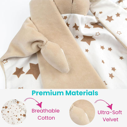 Gender Neutral Baby Gift – Bunny Lovey Security Blanket, Soft Bunny Baby Blanket for Infants & Toddlers, Soft Cuddly Snuggle Toy for Boys or Girls, Big Size 16in