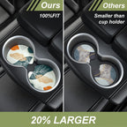 Nipichsha Car Cup Holder Coasters, Car Coasters for Cup Holders, 2 Pack Anti Slip Insert Coasters, Rubber Car Cup Mat with A Finger Notch, Cute Car Interior Accessories for Women (Abstract Boho Leaf)