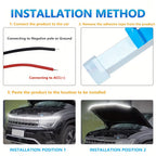 1.5M/70.87in Car LED Hood Light Universal Daytime Running Light Flexible Scan Light Strip Car Decoration Atmosphere Light White Ice Blue Waterproof