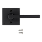 Halifax Square Matte Black Half-Dummy Door Lever