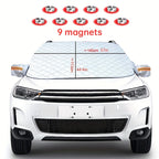 Car Snow Cover Sunshade,Thickened Car Snow Visor 9 Magnets Are Strongly Fixed, Protecting The Car's Front Windshield From Sunlight, UV And Snow, Etc.
