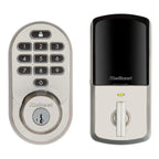 HALO Satin Nickel Keypad Wi-Fi Electronic Single-Cylinder Smart Lock Deadbolt featuring SmartKey Security