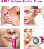 Women's Hair Removal Electric Shaver Ladies  4 in 1 for Legs Bikini Facial