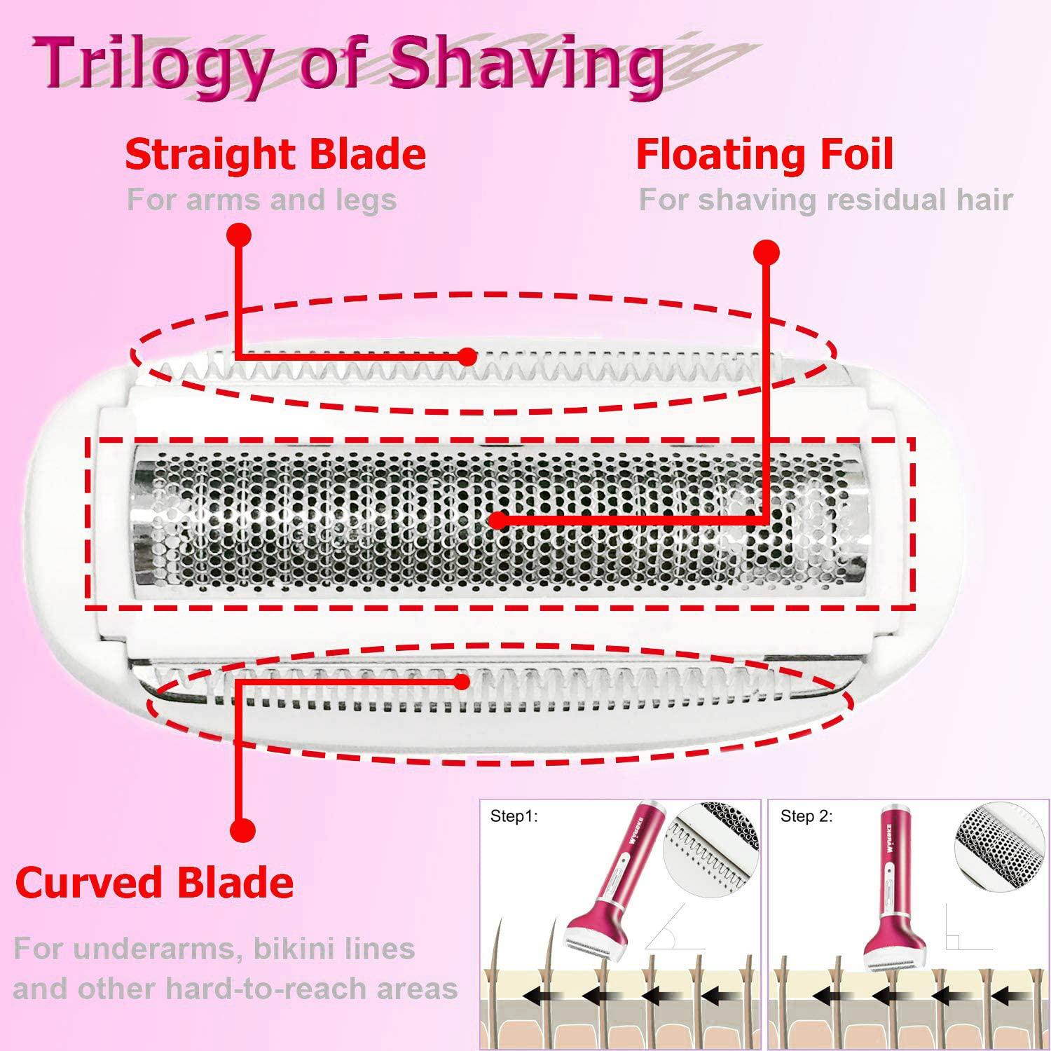 Women's Hair Removal Electric Shaver Ladies  4 in 1 for Legs Bikini Facial