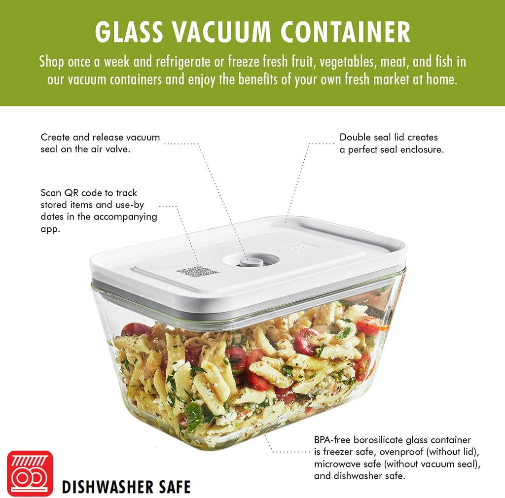 ZWILLING Fresh & Save 2-Piece Small Glass Airtight Food Storage Container, Meal Prep Container