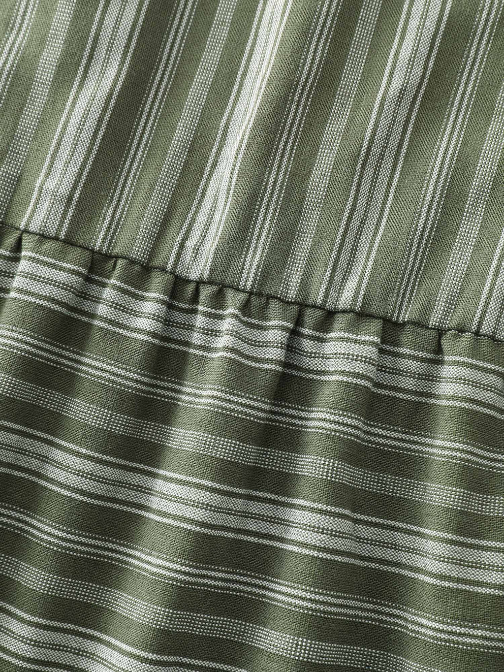 Striped Print V-Neck Midi Dress