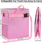 ELONGRIVER Car Trash Can Bin for Car Back Seat Leak Proof, Cute Car Trash Bag Hanging, Vehicle Trash Can for SUV Truck Van, Automotive Car Garbage Cans Front Seat Pink