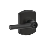 Broadway Matte Black PassaHall/Closet Door Lever with Greenwich Trim