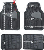 FH Group Automotive Floor Mats - Heavy-Duty Rubber Floor Mats for Cars, Universal Fit Full Set, Climaproof Floor Mats, Trimmable Floor Mats for Most Sedan, SUV, Truck Floor Mats Beige