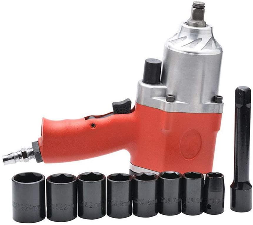GJNVBDZSF Repair Kit Portable Pneumatic Powerful 1/2 Double Hammer Type Wind Wrench, Industrial Grade Wind Wrench Set, Hand-held Pneumatic Wrench Hand Tools Industrial
