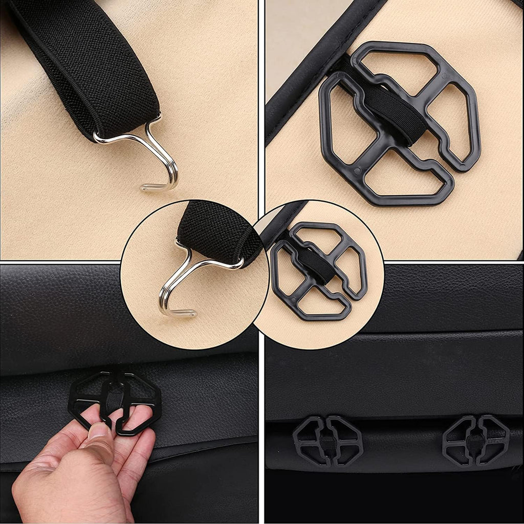 Coverado Leather Seat Covers Front, 2-Pack Universal Seat Covers for Cars, Waterproof Luxury Leatherette Car Seat Cushions, Auto Car Seats Protectors, Driver Seat Covers Fit for Most Vehicles Black