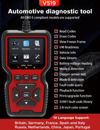 OBD2 Scanner Live Data Professional Mechanic OBDII Diagnostic Code Reader Tool For Check Engine Light