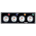 car Racing Products QRP61-6721 4 GauPanel Assembly with Warning Lights - OP-WT-OT-FP, Black