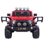 Ktaxon 12V Kids Ride-On Truck Car with Remote Control, 3 Speeds, LED Lights, AUX/ USB / TF Cards - Red