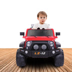 Ktaxon 12V Kids Ride-On Truck Car with Remote Control, 3 Speeds, LED Lights, AUX/ USB / TF Cards - Red