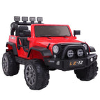Ktaxon 12V Kids Ride-On Truck Car with Remote Control, 3 Speeds, LED Lights, AUX/ USB / TF Cards - Red