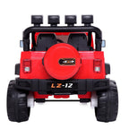 Ktaxon 12V Kids Ride-On Truck Car with Remote Control, 3 Speeds, LED Lights, AUX/ USB / TF Cards - Red