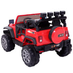 Ktaxon 12V Kids Ride-On Truck Car with Remote Control, 3 Speeds, LED Lights, AUX/ USB / TF Cards - Red