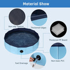 anoak foldable dog pool, plastic pool for dogs portable swimming pool for dogs, pet pool bathing tub for dogs cats with brush, storage bag, repair patch and glue
