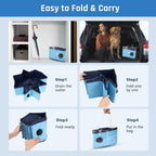 anoak foldable dog pool, plastic pool for dogs portable swimming pool for dogs, pet pool bathing tub for dogs cats with brush, storage bag, repair patch and glue