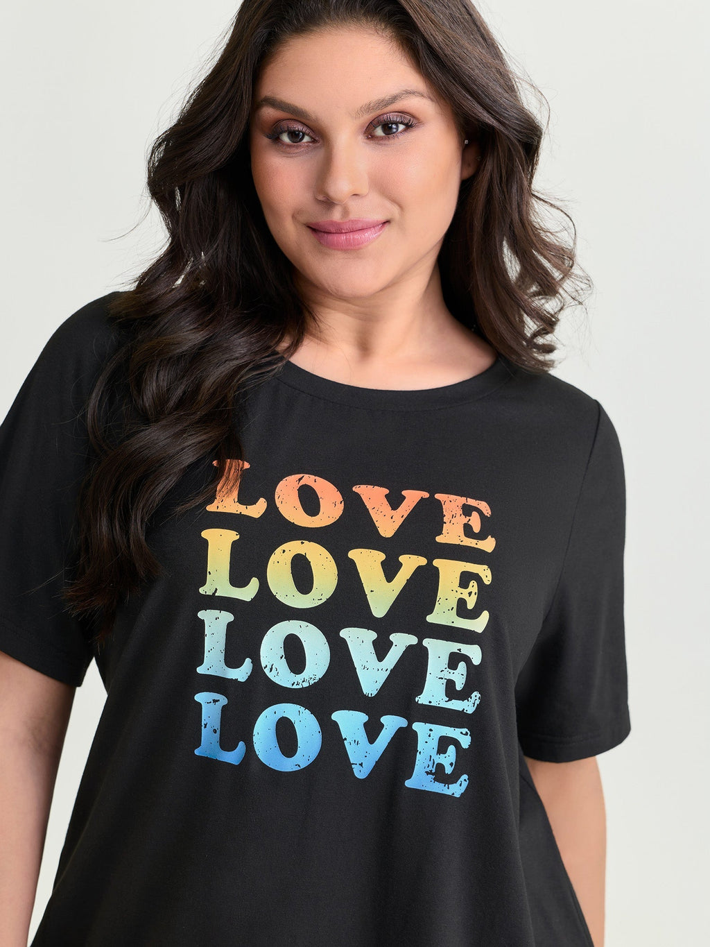 Supersoft Vibrant Love Print Stretchy Fit T-Shirt