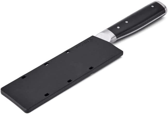 KitchenAid Gourmet Forged Triple Rivet Chef Knife with Custom-Fit Blade Cover, 6-inch, Sharp Kitchen Knife, High-Carbon Japanese Stainless Steel Blade, Black
