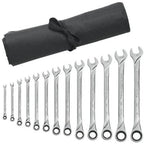 GEARWRENCH 13 Pc. 12 Pt. XL Ratcheting Combination Wrench Set with Tool Roll, SAE - 85199R