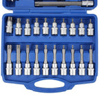 hongxinq 32pcs Precision Socket Bit Holder Adapter 1/2 Square Drive Hand Repair Tool Set